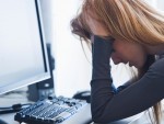 USA, New Jersey, Jersey City, Young woman working in office. Image shot 2011. Exact date unknown.