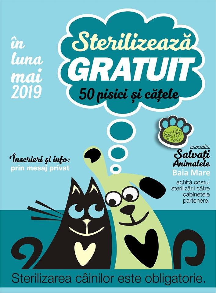 Campania de sterilizarea animalelor continuă şi în luna mai