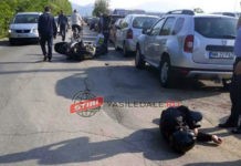 Motociclist acroşat de un autoturism