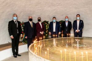 Depunerea coroanelor de flori la Memorialul Victimelor Comunismului și Rezistenței