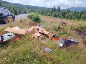 Aruncarea deșeurilor în natură, sancționată de jandarmi în Cavnic