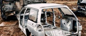 A lot of used cars in the junkyard at autocut