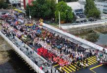 Parada Sărbătorii Castanelor a pornit de pe noul pod din zona Bulevardului Unirii