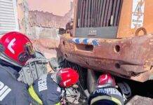 Conductă de gaz, ruptă de un buldozer în Baia Sprie