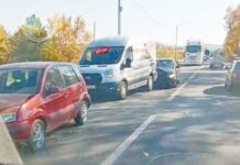Accident cu patru mașini pe DN1C, la Șomcuta Mare